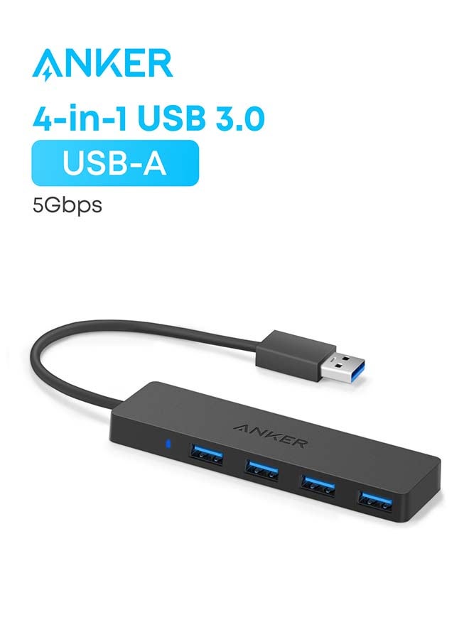 موزع بيانات رفيع للغاية مزود بعدد 4 منافذ USB 3.0 وكابل ممتد بطول 2 قدم لأجهزة ماك بوك وماك برو وماك ميني وآي ماك وسيرفيس برو وإكس بي إس وجهاز الكمبيوتر وفلاش درايف ومحرك أقراص صلبة محمول - Image 1
